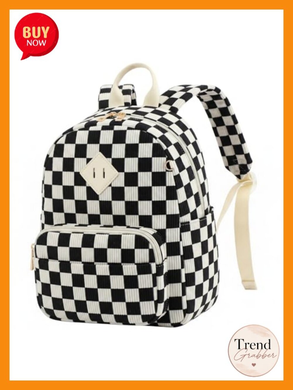 Corduroy Mini Backpack Purse for Women - Cute Travel Daypack with Multiple